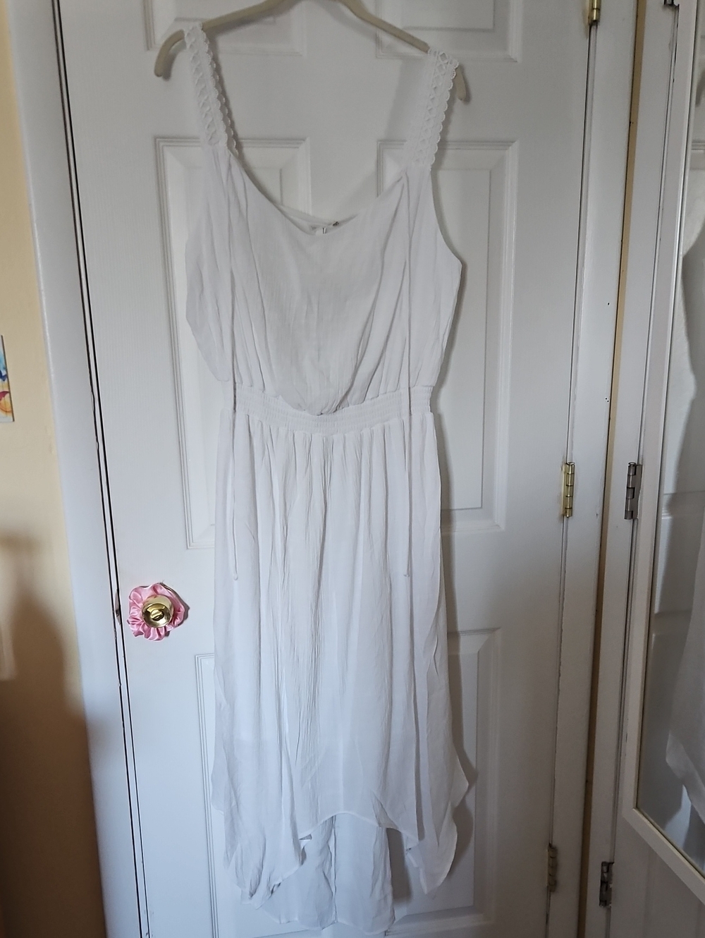 NY Collection White Sleeveless High-Low Dress